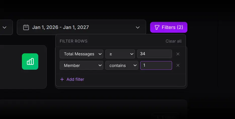 Activity Timeline Filters panel