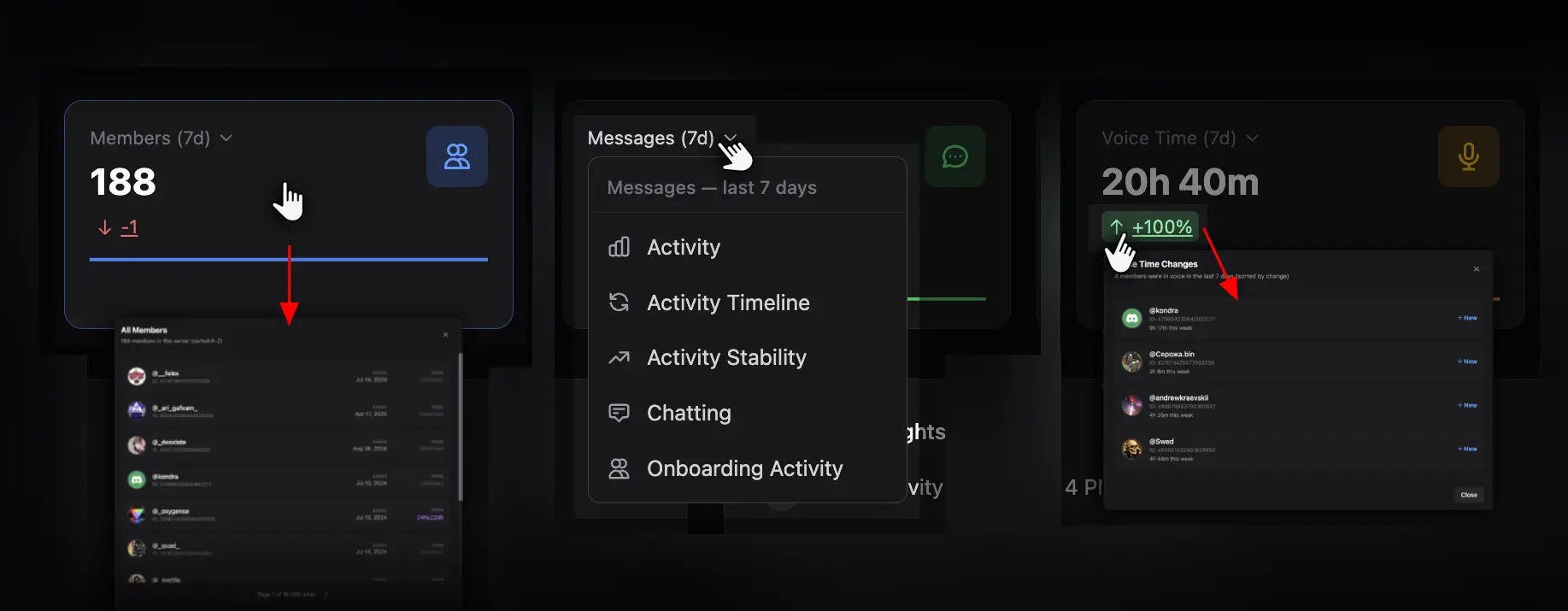 Clickable card areas, label menu, and delta control